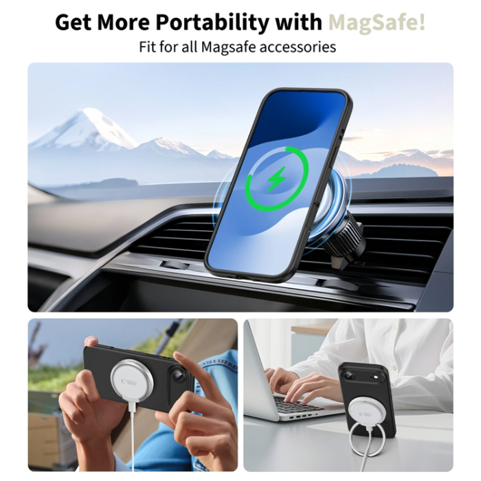 Tech-Protect - Tech-Protect iPhone Air Mobilskal Magsafe Silikon - Svart