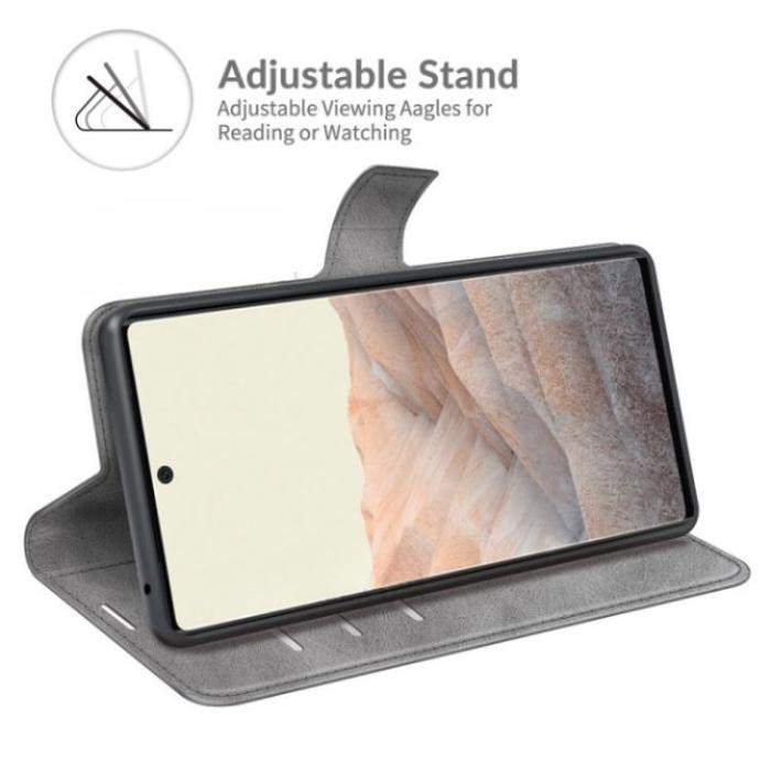 A-One Brand - Google Pixel 7 Pro Plånboksfodral Drop-Proof PU Läder - Grå