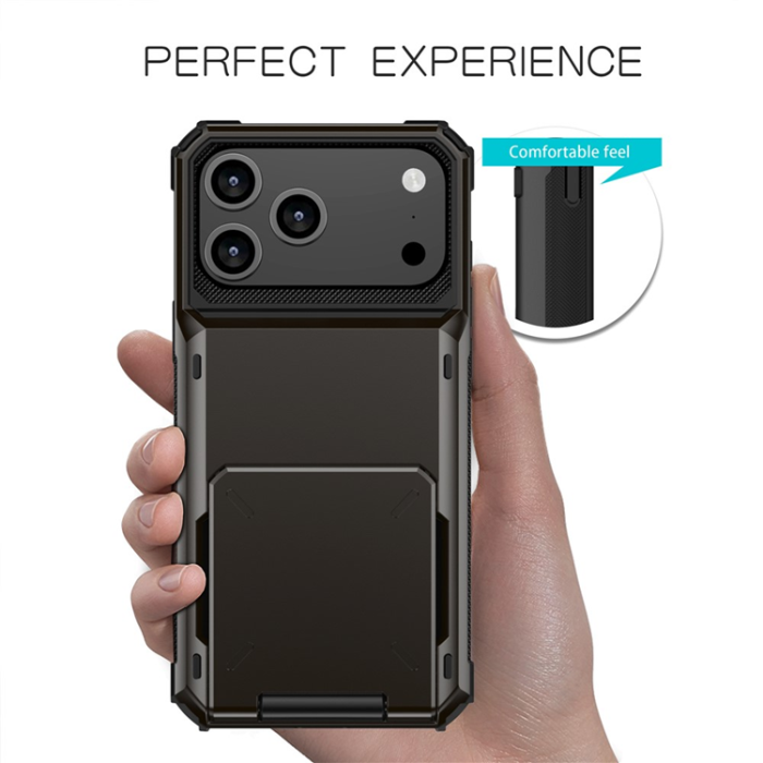 A-One Brand - iPhone 17 Pro Max Mobilskal Dual Layer korthållare - Blå