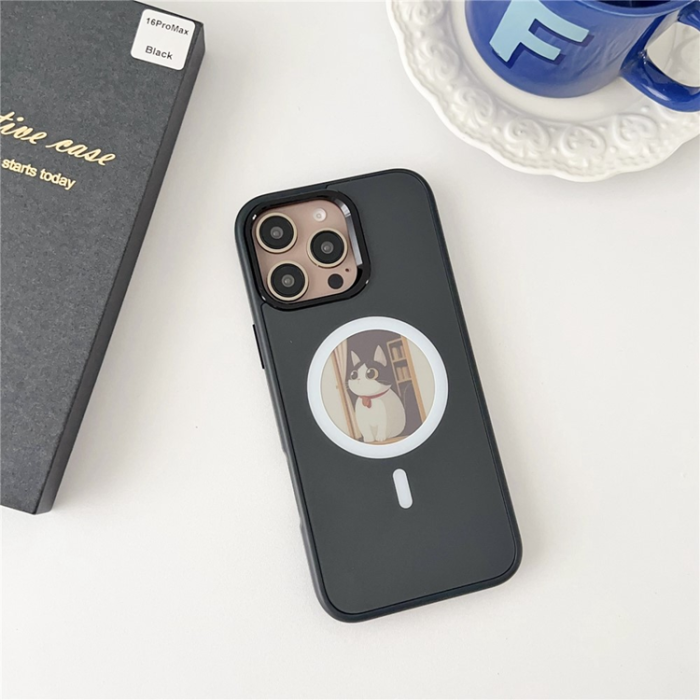 A-One Brand - iPhone 16 Pro Max Mobilskal MagSafe 4 Colors NFC DIY Smart E-Ink - Svart