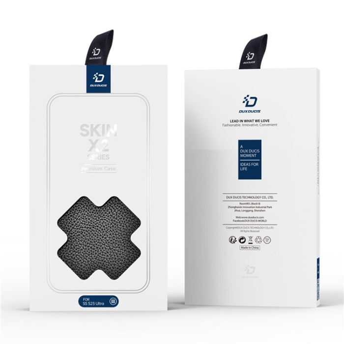 Dux Ducis - Dux Ducis Galaxy S23 Ultra Plånboksfodral Skin X2 Magnetic - Svart