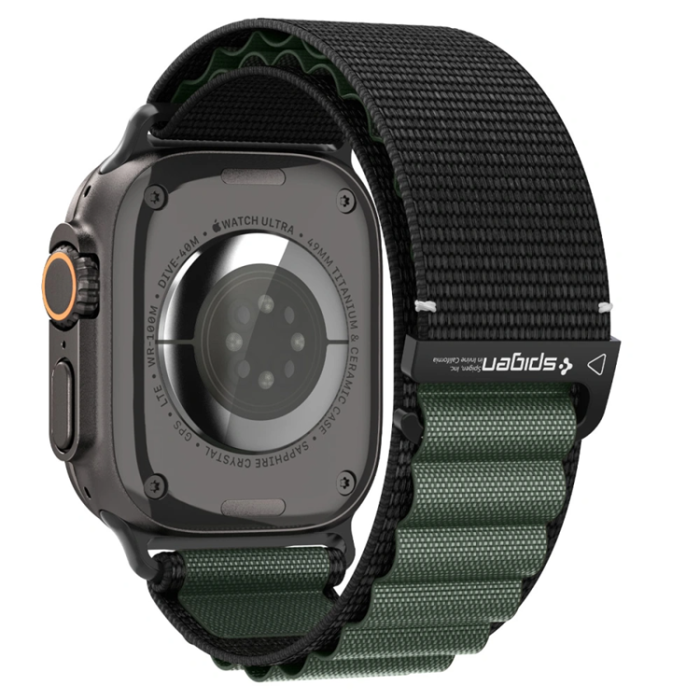 Spigen - Spigen Apple Watch (44/45/46/49mm) Armband WBF1 - Svart/Grön
