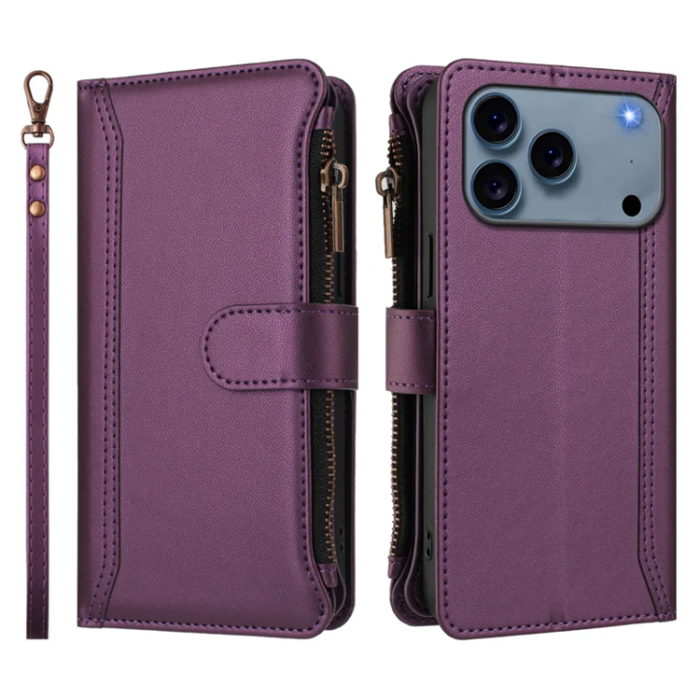 A-One Brand - iPhone 17 Pro Max Plånboksfodral 9 Kortfack - Lila
