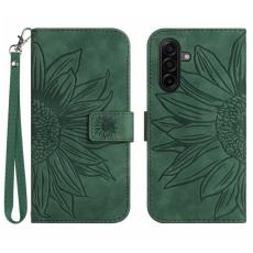 OEM - Samsung Galaxy S26 Pl&aring;nboksfodral Solrostryck Konstl&auml;der - Gr&ouml;n