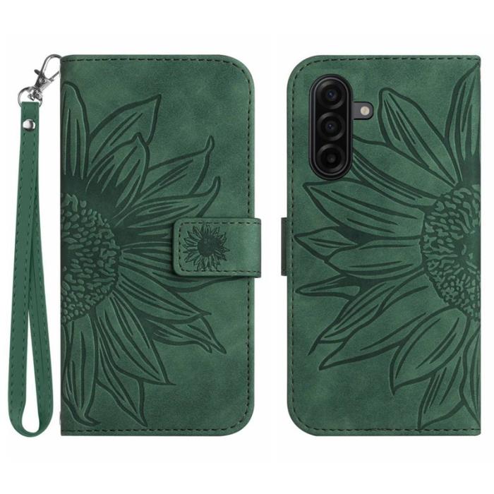OEM - Samsung Galaxy S26 Plånboksfodral Solrostryck Konstläder - Grön