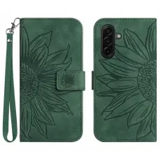 OEM - Samsung Galaxy S26 Pl&aring;nboksfodral Solrostryck Konstl&auml;der - Gr&ouml;n
