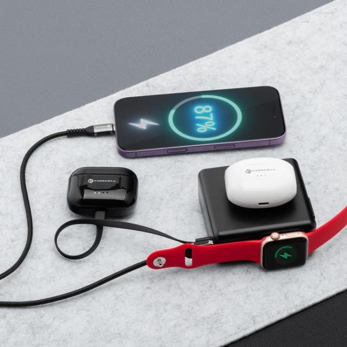 Puro - FORCELL 6in1 Snabbladdare 45W USB-C/USB-A Powerbank 15000mAh