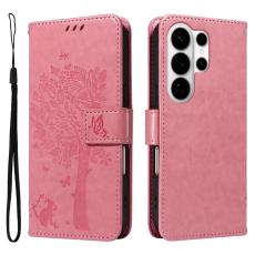 OEM - Samsung Galaxy S26 Ultra Pl&aring;nboksfodral Konstl&auml;der Katttr&auml;d - Rosa