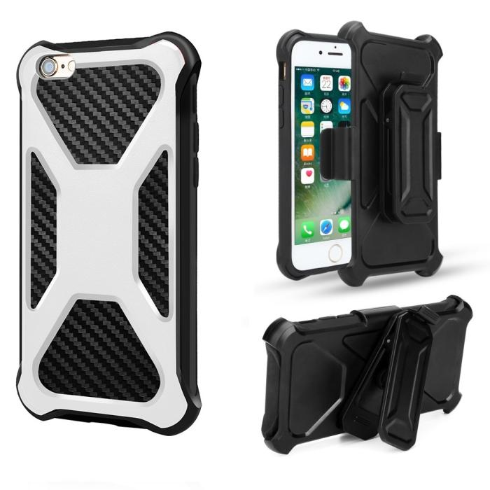UTGATT4 - 2-in-1 iPhone 7/8/SE 2020 mobilskal med bältesfodral - Vit