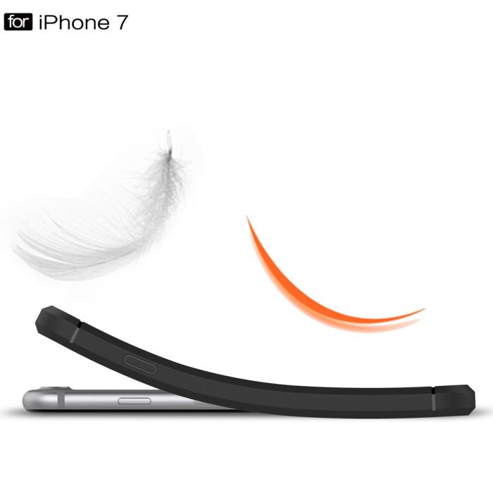 A-One Brand - Carbon Fiber Brushed Mobilskal iPhone 7/8/SE 2020 - Blå