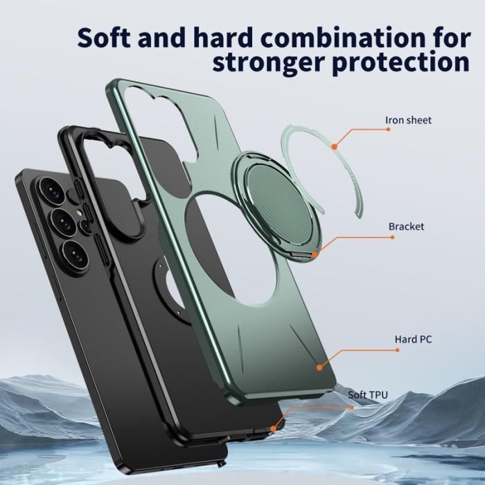 OEM - Mobilskal till Samsung Galaxy S26 Ultra Magnetiskt TPU + PC Baksida - Grön