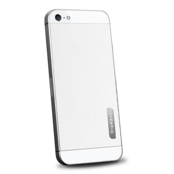 Spigen Skin Guard Leather Skin till Apple iPhone 5/5S/SE (Vit) + Skärmskydd | 5468 | AlltMobil