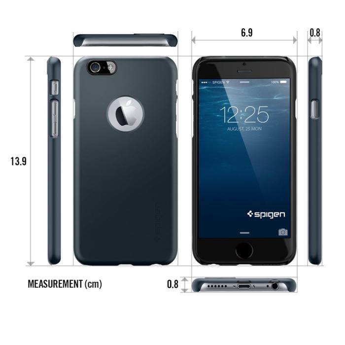 Spigen - SPIGEN Ultra Thin Fit A Skal till Apple iPhone 6(S) Plus (Gunmetal)