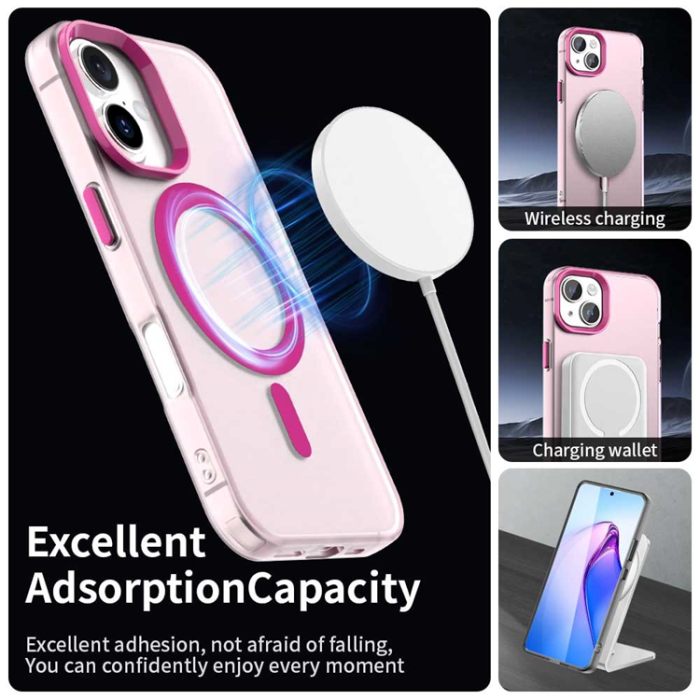 A-One Brand - iPhone 17 Mobilskal MagSafe Anti Drop Hybrid - Rosa