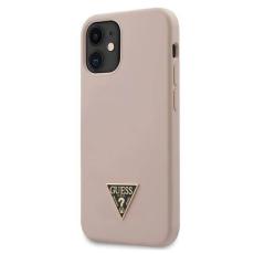 UTGATT1 - Guess skal iPhone 12 mini 5,4" Silikon Triangle Logo Rosa