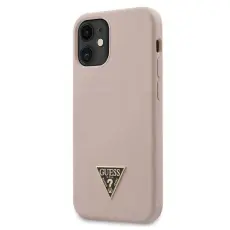 Guess - Guess skal iPhone 12 mini 5,4" Silikon Triangle Logo Rosa