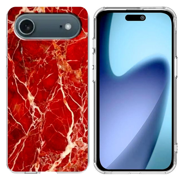 A-One Brand - iPhone Air Mobilskal Marble Pattern Printing Soft - Röd