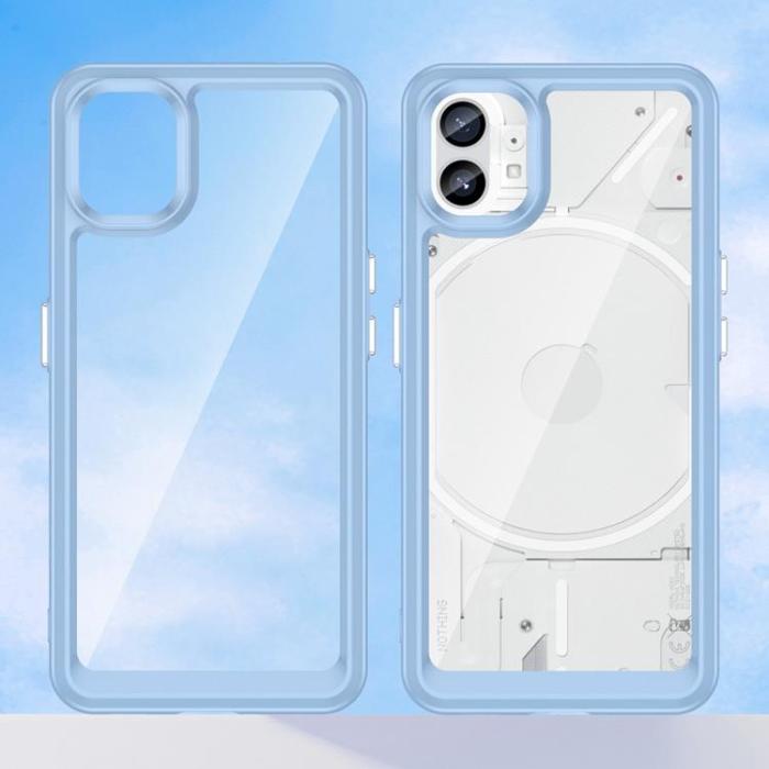 A-One Brand - Nothing Phone 1 Skal Hybrid TPU - Transparent Blå