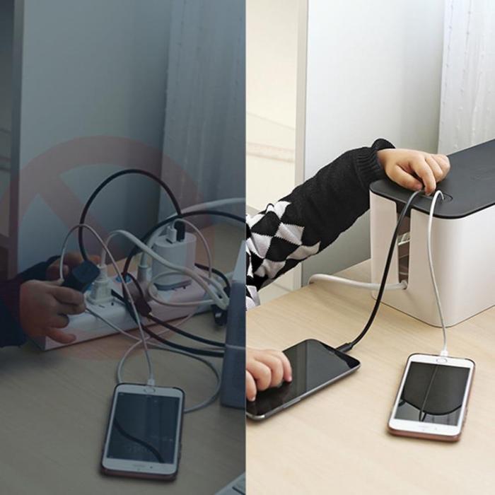 Ugreen - Ugreen kabelorganisator box skena hållare S 27,8x13x12,8cm - Svart