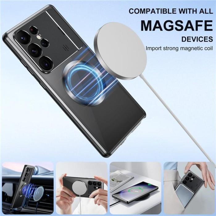 OEM - Galaxy S23 Ultra Mobilskal Magsafe Aroma Kickstand - Silver