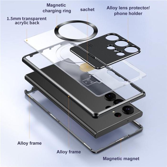 OEM - Galaxy S23 Ultra Mobilskal Magsafe Aroma Kickstand - Silver