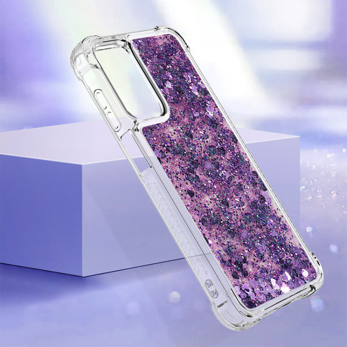 A-One Brand - Galaxy A17/A26 Mobilskal Glitter Quicksand TPU - Mörklila