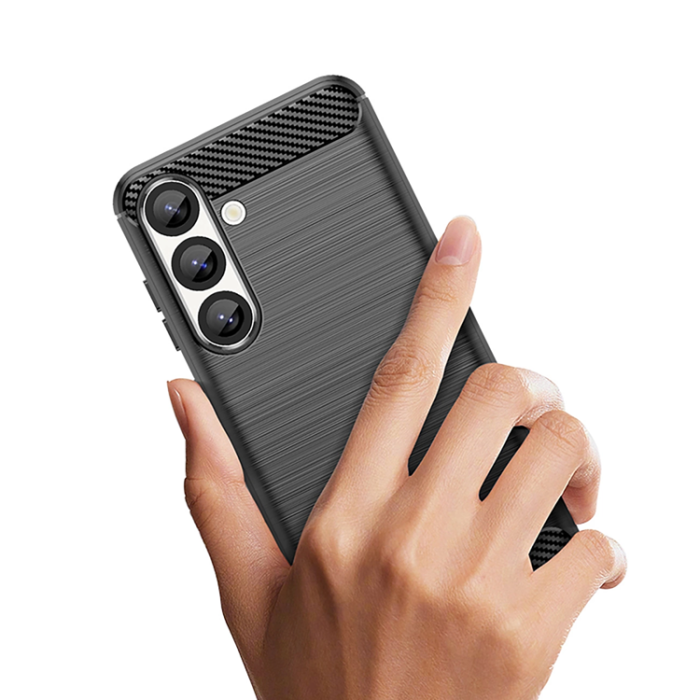 OEM - Galaxy S25 Edge Mobilskal Carbon Flexible - Svart