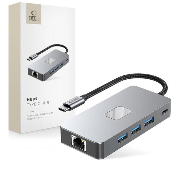 Tech-Protect - Tech-Protect HB05 9in1 Hub Adapter - Space Grå