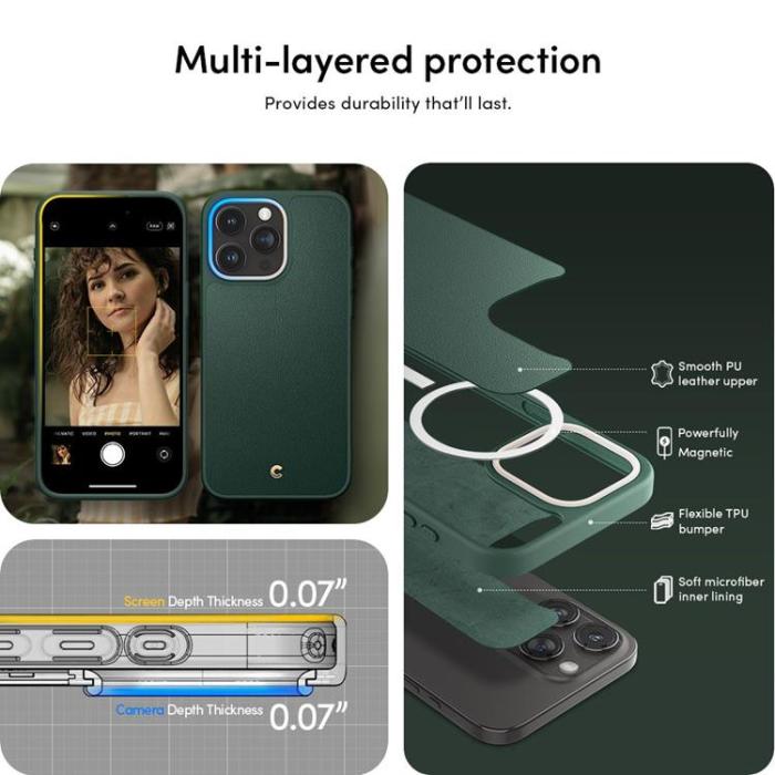Spigen - Spigen iPhone 15 Pro Max Mobilskal Magsafe Cyrill Kajuk - Grön