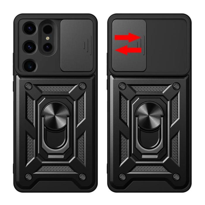 OEM - Galaxy S24 Ultra Mobilskal Hybrid Armor Camshield - Svart