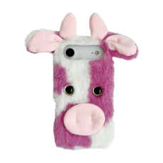 A-One Brand - iPhone Air Mobilskal Fluffy Cute Cow Plush TPU - Rosa