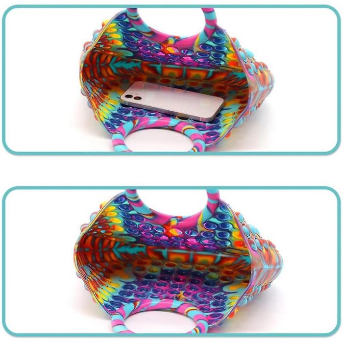 Fidget Toys - MEGA Handväska - Pop it Fidget Toy, leksak, Stress Relief Toy - Flerfärgad