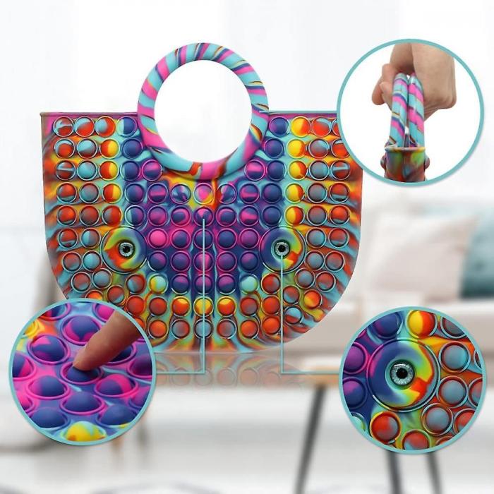 Fidget Toys - MEGA Handväska - Pop it Fidget Toy, leksak, Stress Relief Toy - Flerfärgad
