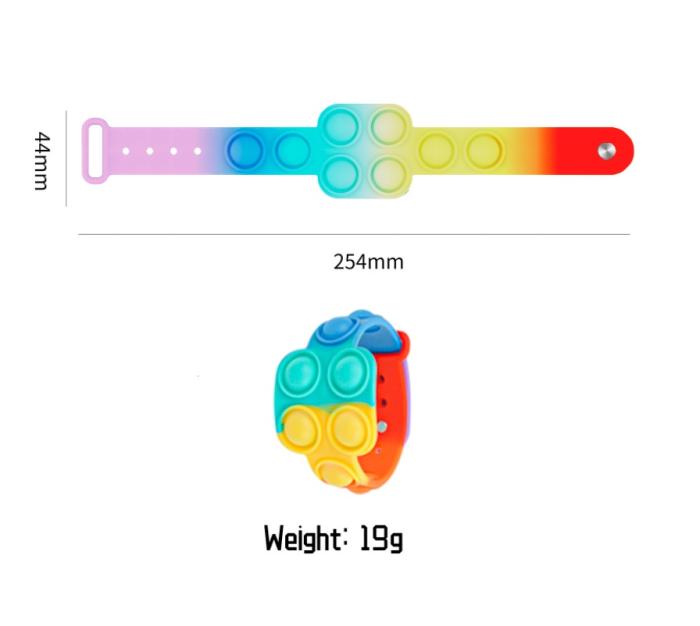 UTGATT5 - Pop it Watch / Klocka - Fidget Toy - lindra stress eller rastlöshet - Regnbåge