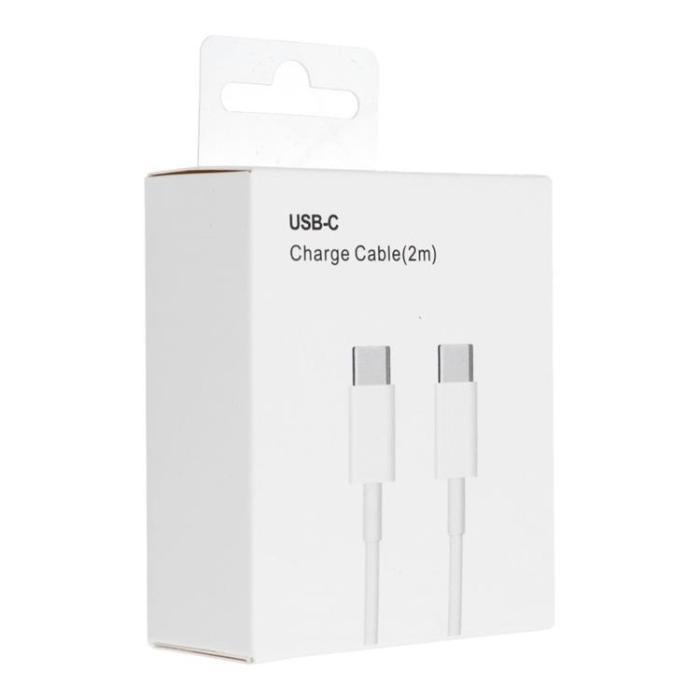 OEM - USB-C till USB-C kabel 2m 60W HD-Box - Vit