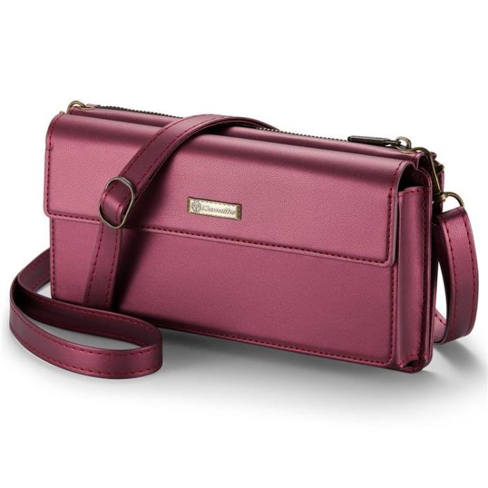Caseme - CASEME Me20 Crossbody Väska 4.0-7.6'' Läder - VinRöd