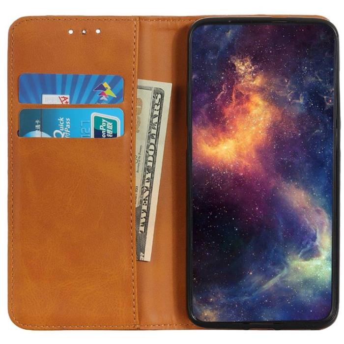 A-One Brand - Asus Zenfone 9 Plånboksfodral Äkta Läder Flip - Brun