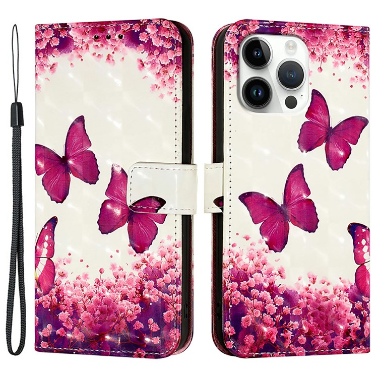 iPhone 16 Pro Max Plånboksfodral Printing Pattern Med Rem | 2353 | AlltMobil