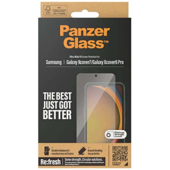 PanzerGlass - PanzerGlass Galaxy XCover 7/Xcover6 Pro Härdat Glas Skärmskydd Ultra-Wide Fit