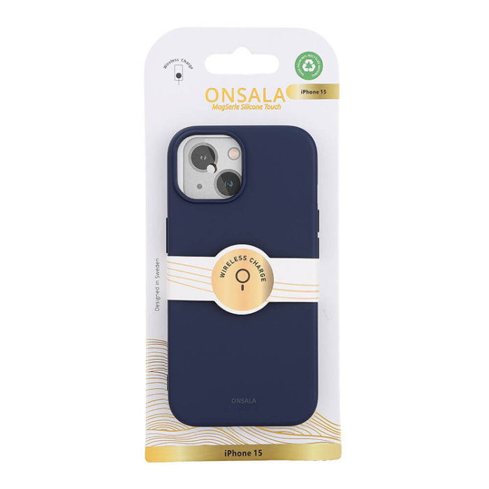 Onsala - Onsala iPhone 15 Mobilskal MagSafe Silikon - Mörkblå