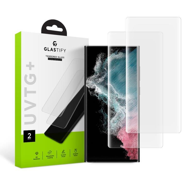 Glastify [2-Pack] Galaxy S23 Ultra Härdat Glas Skärmskydd - Clear