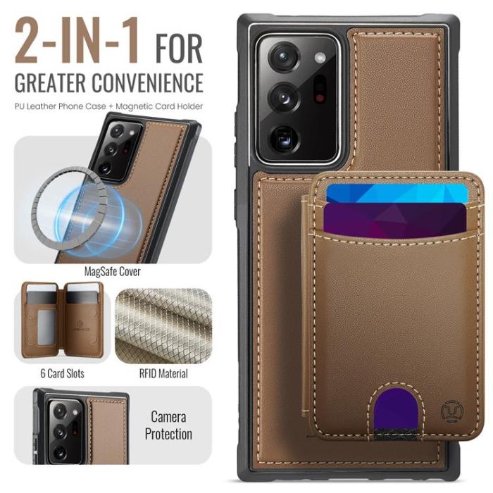 OEM - JEEHOOD Samsung Galaxy Note20 Ultra Fodral KonstLäder - Brun