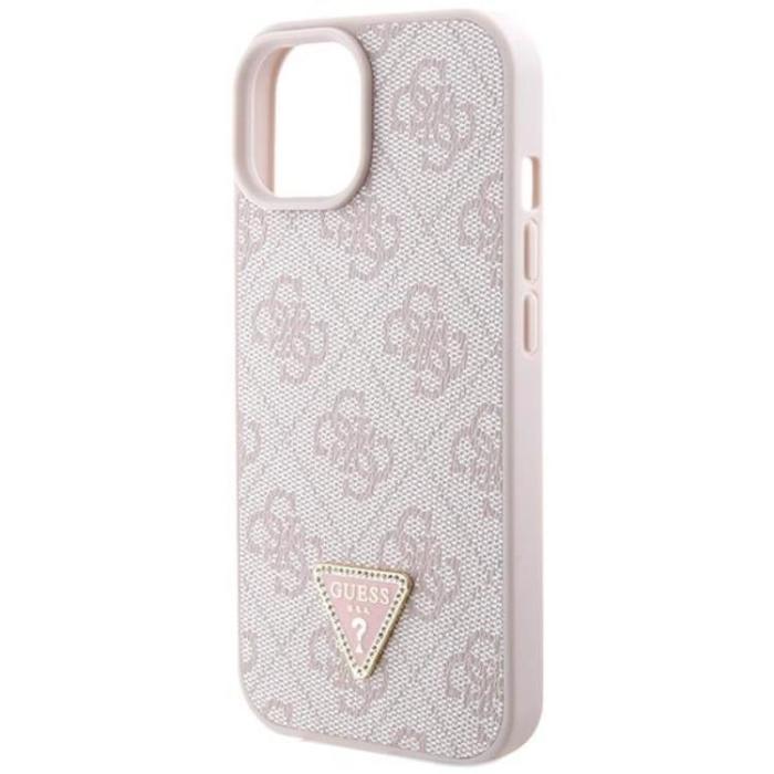 Guess - Guess iPhone 15 Mobilskal Crossbody Metall Logo - Rosa