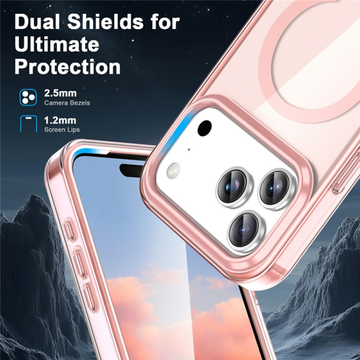 A-One Brand - iPhone 17 Pro Mobilskal MagSafe med PET Skärmskydd - Rosa