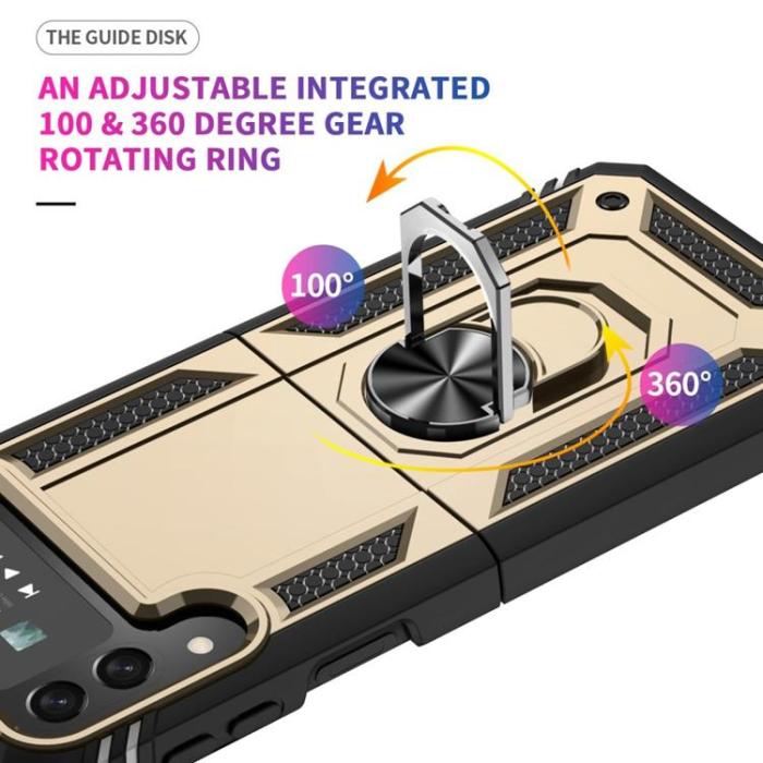 A-One Brand - Galaxy Z Flip 4 Skal Ringhållare Kickstand - Guld