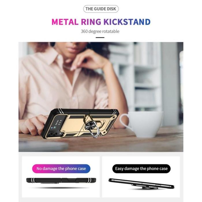 A-One Brand - Galaxy Z Flip 4 Skal Ringhållare Kickstand - Guld