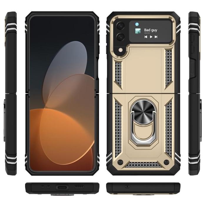 A-One Brand - Galaxy Z Flip 4 Skal Ringhållare Kickstand - Guld