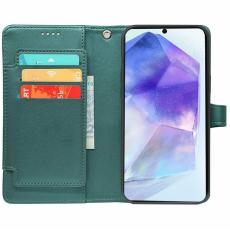 OEM - Samsung Galaxy A57 Pl&aring;nboksfodral Konstl&auml;der St&auml;ll - Gr&ouml;n