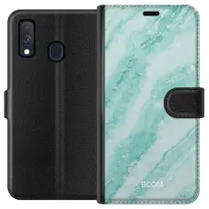 Gustaf - Pl&aring;nboksfodral till Samsung Galaxy A40 med Mint Marble