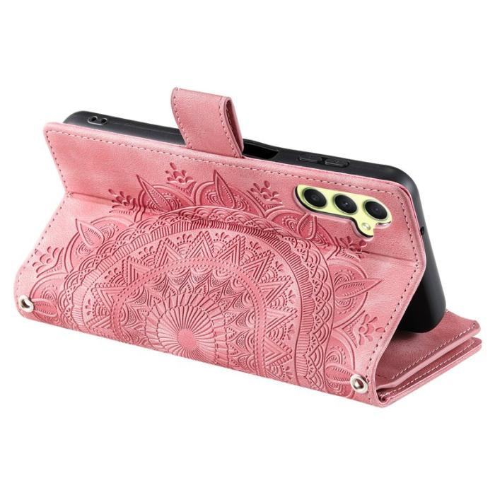 OEM - Samsung Galaxy S26 Plånboksfodral Mandala Blommönster Konstläder - Roséguld
